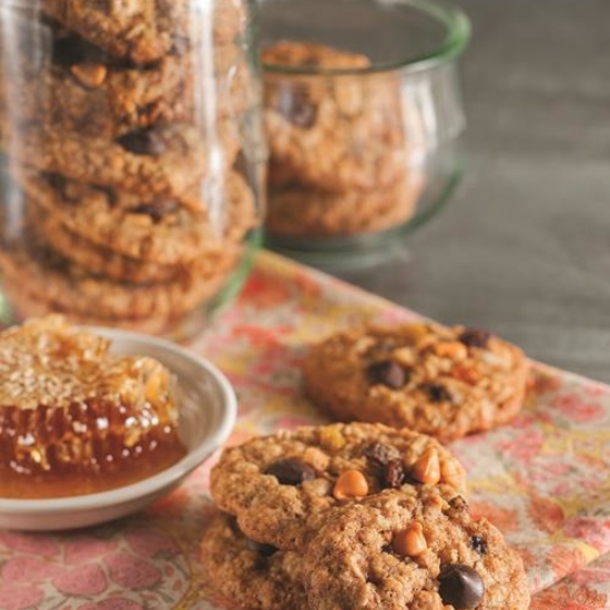 Chewy honey oatmeal cookies