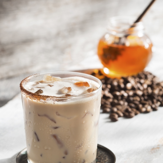 Smoked Honey Shaken Iced Coffee Hero